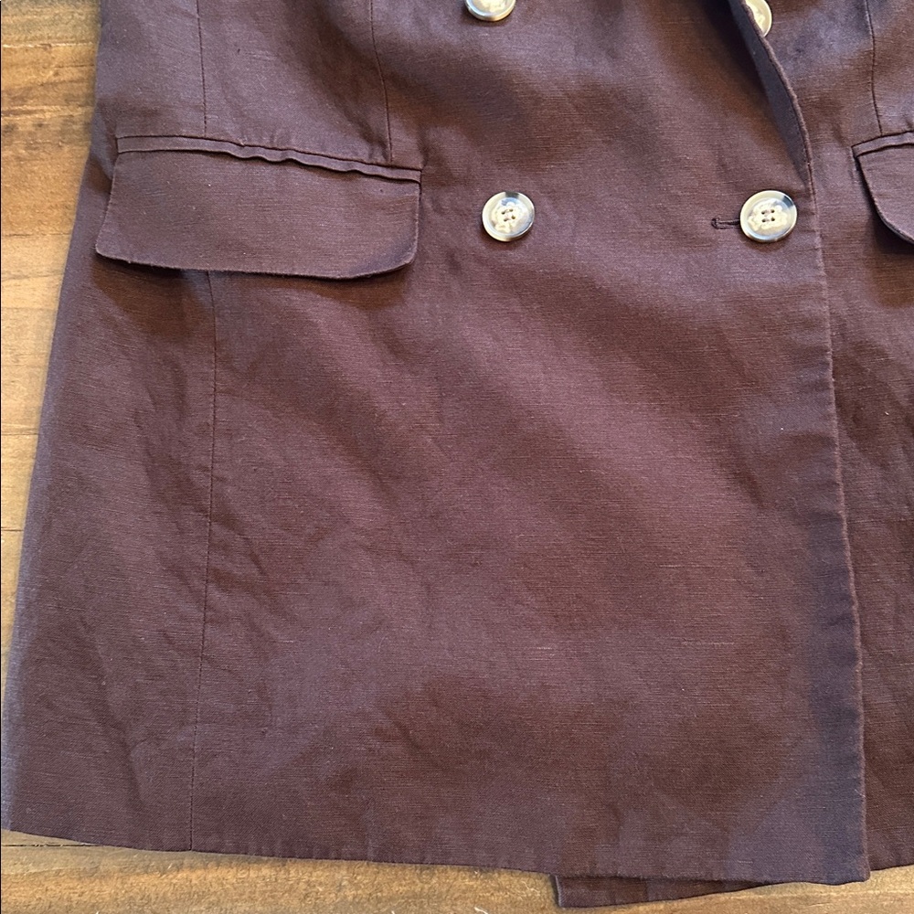 LOFT Chocolate Brown Sleeveless Blazer Vest - Picture 2 of 13